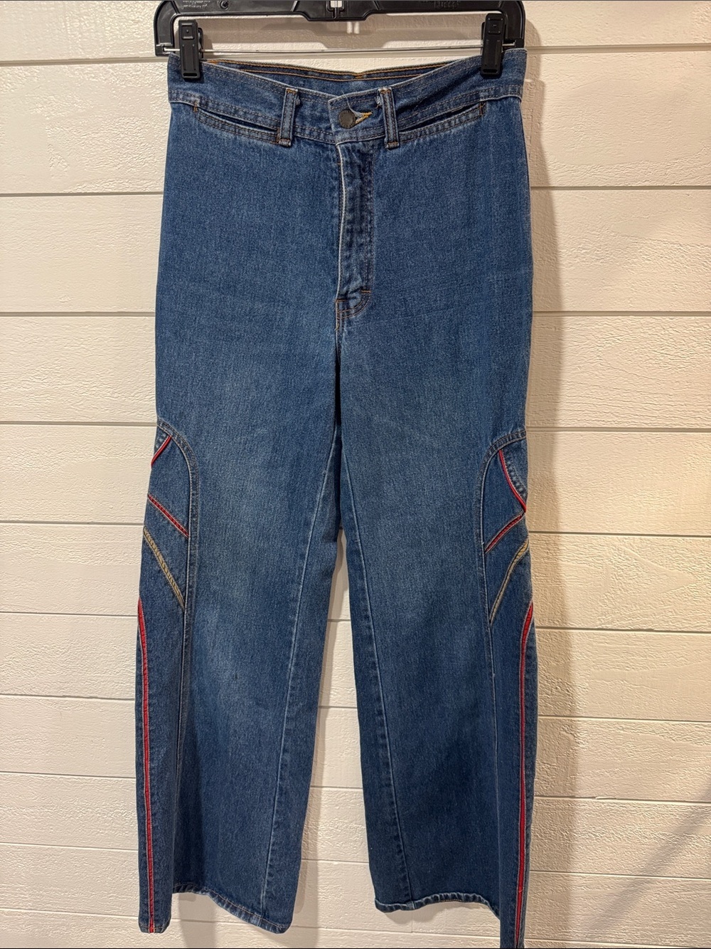Vintage 1980’s Clearwater Bay Chess King Jeans with Red/Beige Accent Stitching